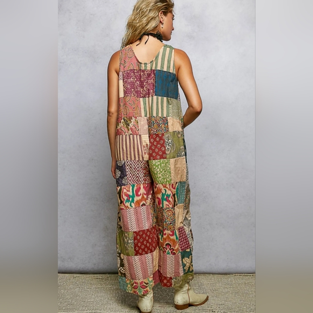 POL Patchwork Floral Multicolor Jumpsuit - Picture 6 of 12
